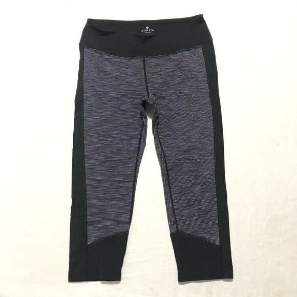 Athleta Tangram Capri Legging Wee Purple Black - Picture 3 of 7